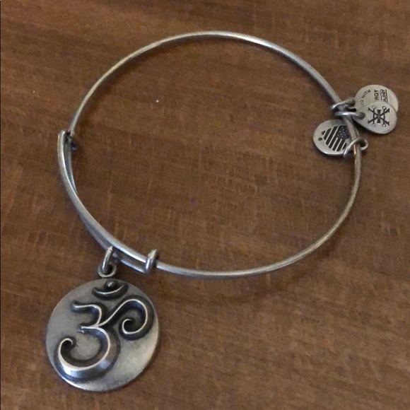 Alex + Ani stack of 4 bangles - Arrow, feather, OM - Picture 2 of 7